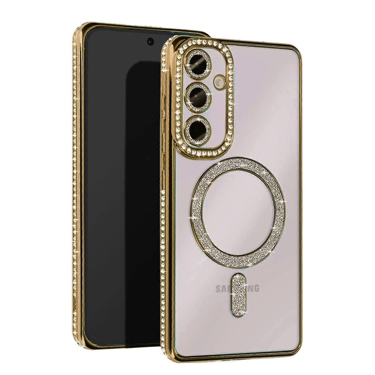 Galaxy A55 5G Joke Simli Magneticsafe Kılıf - Gold