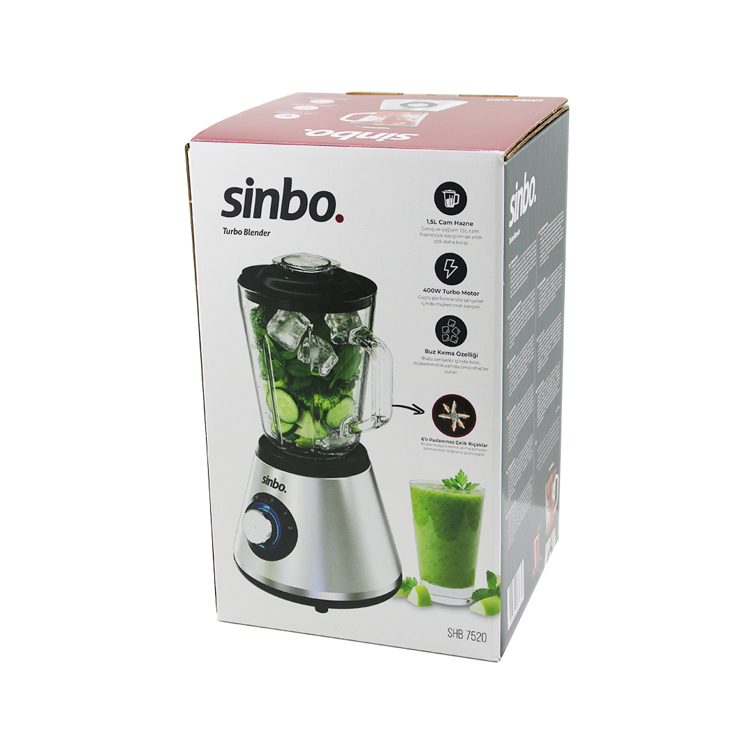 Doğrayıcı Blender 400W 1.5L Cam Hazne 6 Bıçak Buz Kırıcı