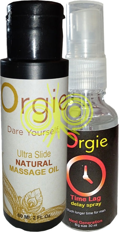 L.orgie 60 ml Masaj Yağı + Erkeklere Özel Geliştirilmiş Geciktiricisprey 30 ml