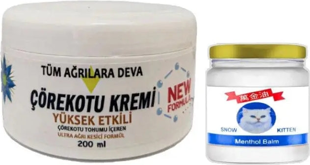 Süper Çörek Otu Kremi Xl Boy 200 Ml+Snow Kitten 50 ml Menthol Balm