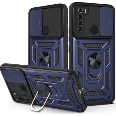 Sürgülü Yüzüklü Kılıf, Xiaomi Redmi Note 8 Uyumlu