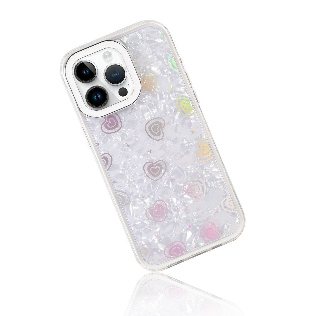 iPhone 15 Pro Max Lumi Desenli Kapak - Beyaz