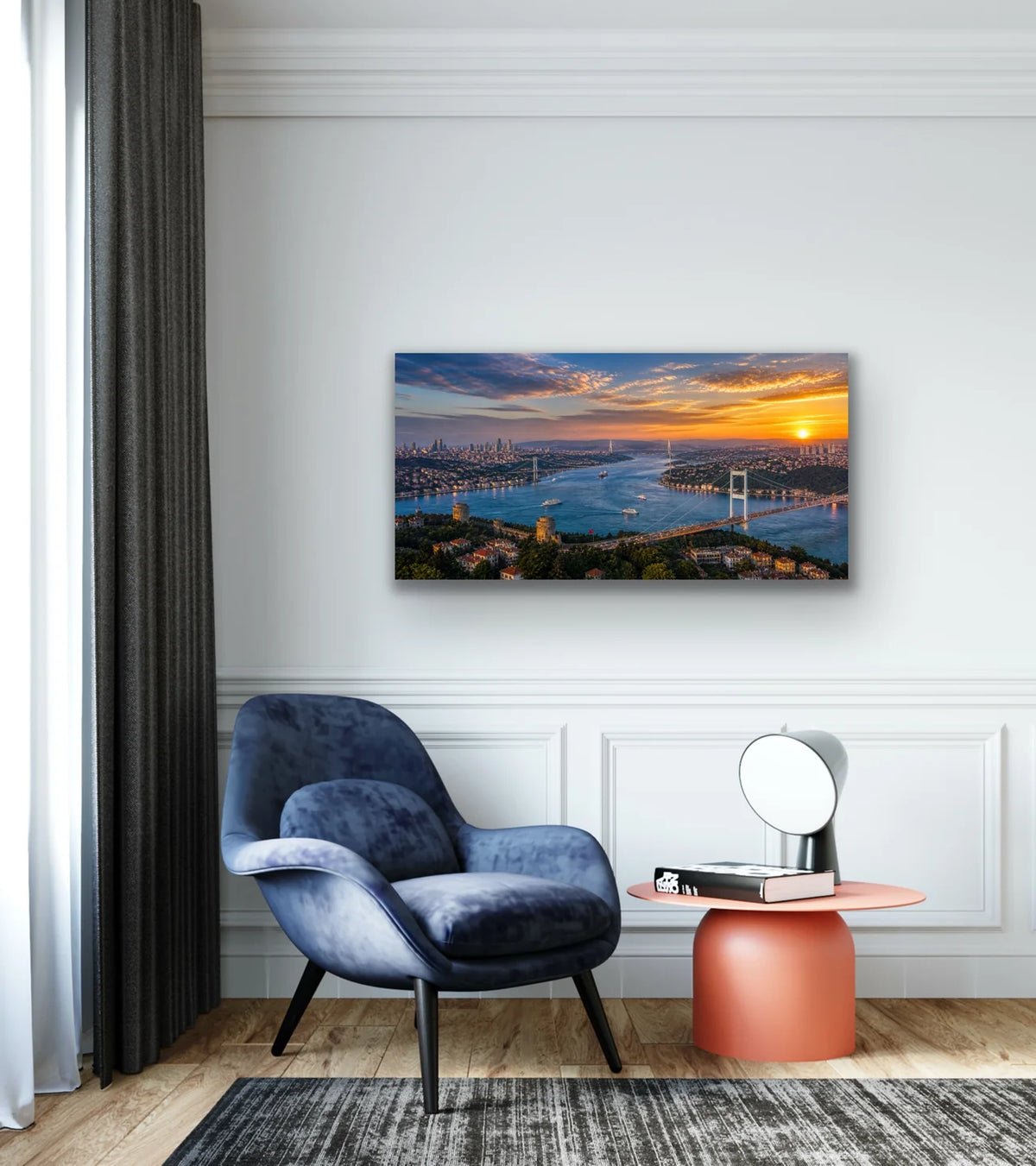 3 Boğaz Manzaralı İstanbul Kanvas Tablo 60X120 CM