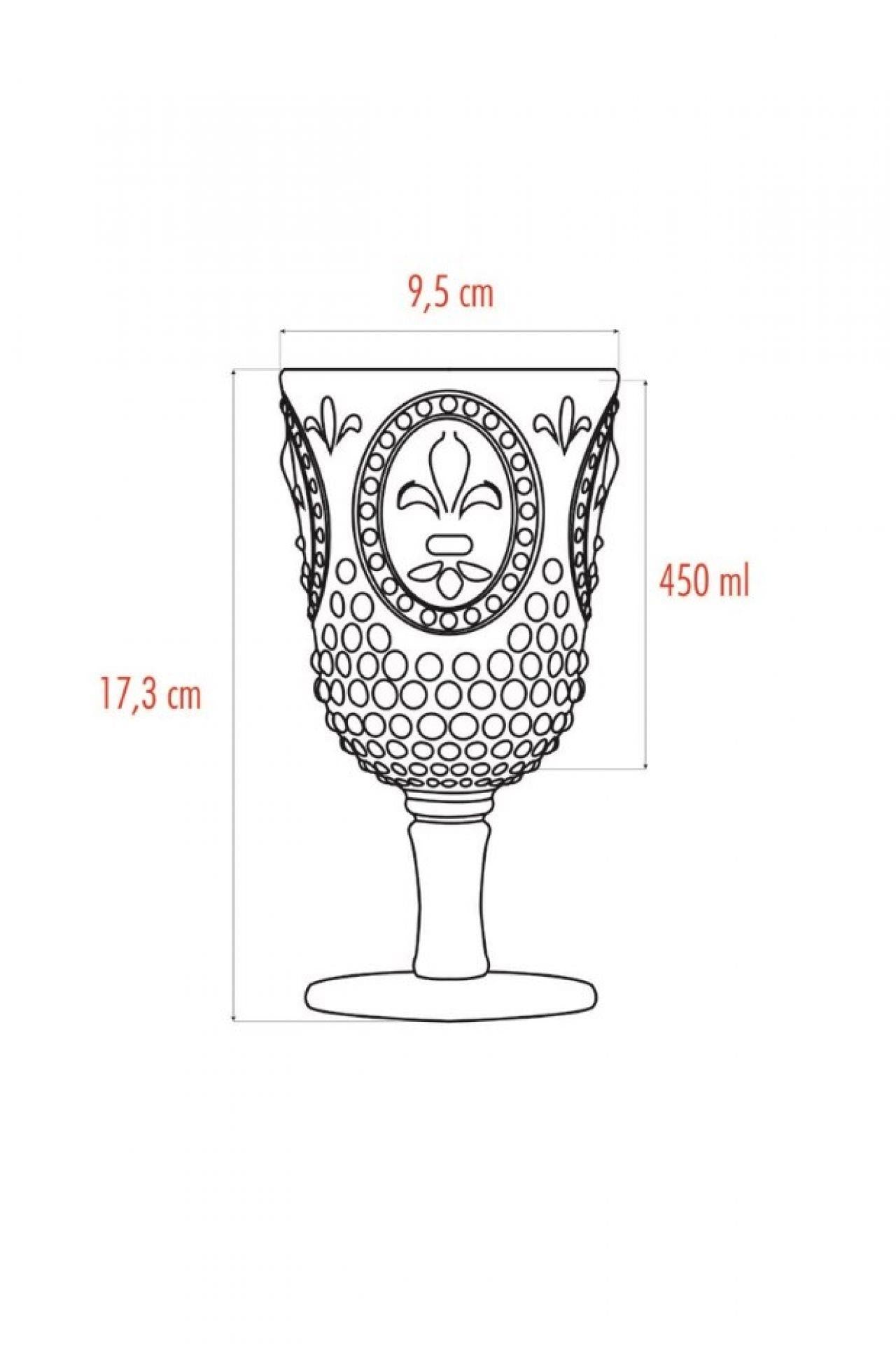 Akrilik Aquamarin 6'lı Kadeh & Su Meşrubat Kahve Yanı Bardağı 450 ml (Cam Değildir)