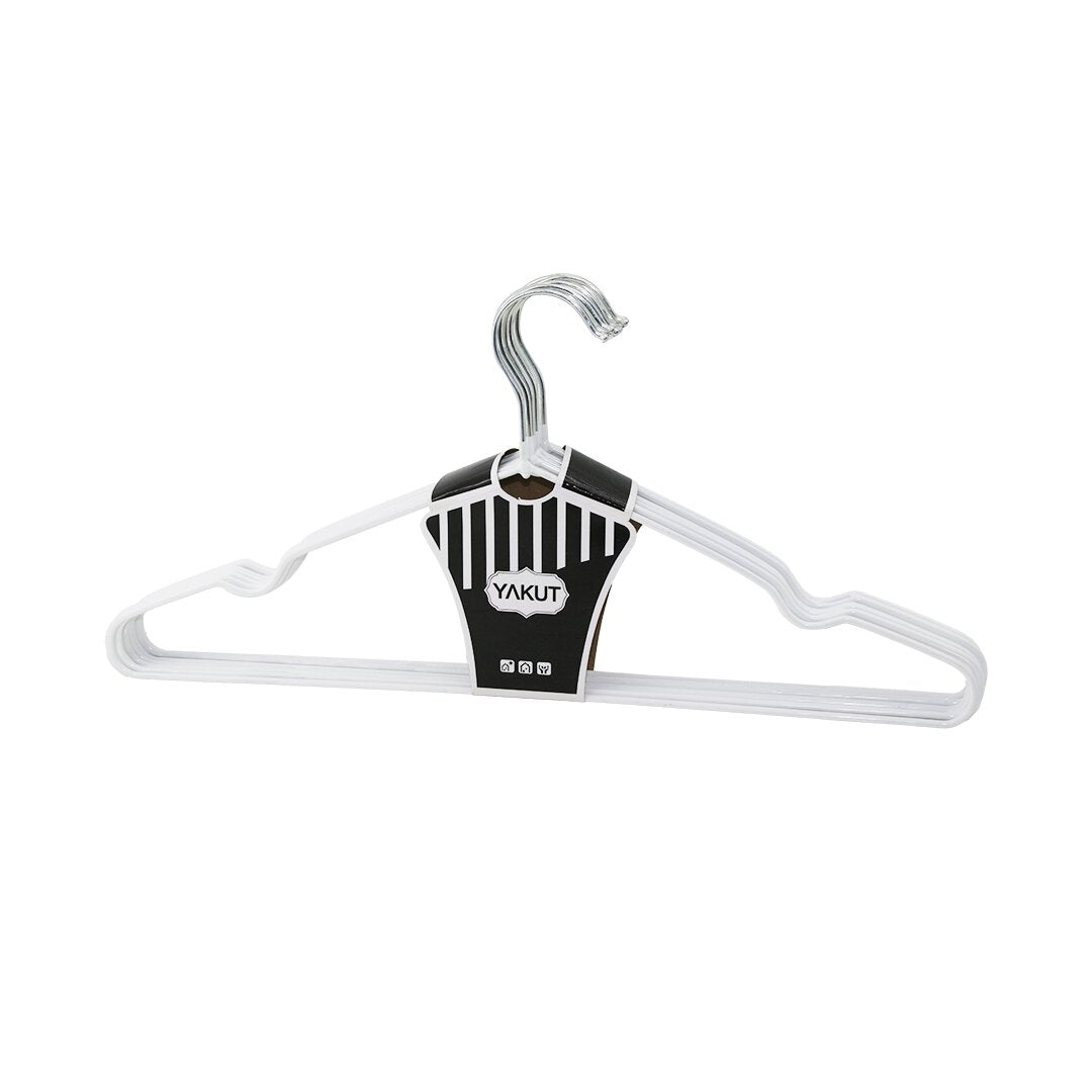 Beyaz 10PCS Silikon Kaplamalı Metal Elbise Askısı 40CM