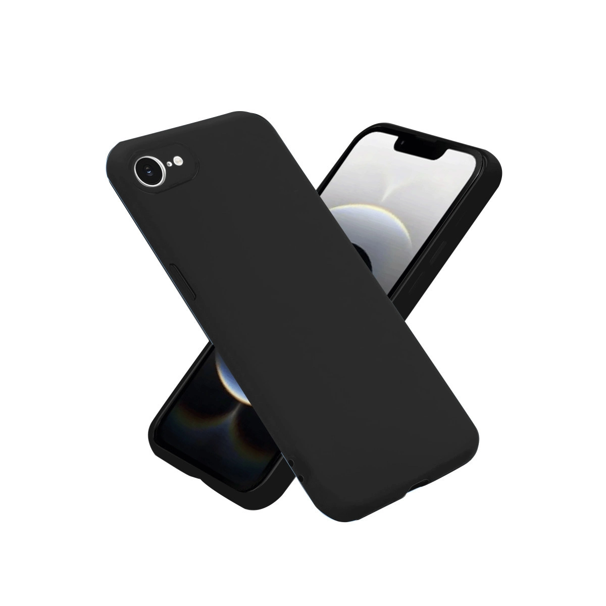 iPhone 16E Kılıf Nano içi Kadife Silikon - Siyah