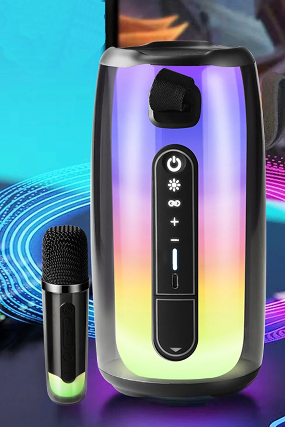 Pluse 7 Mikrofonlu RGB Kablosuz Hoparlör - Beyaz