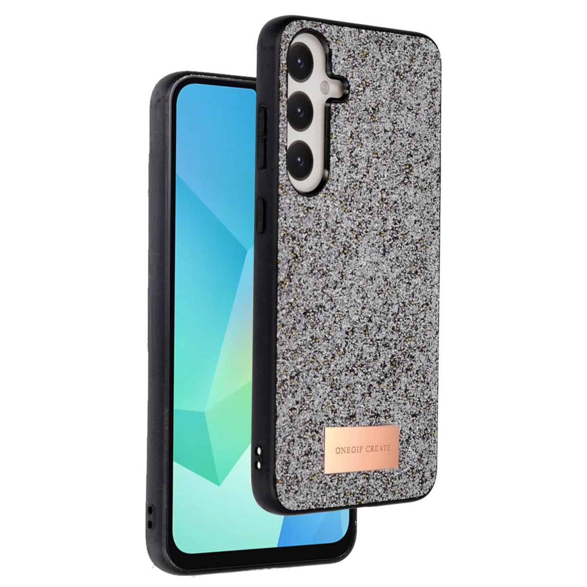 Samsung Galaxy A36 Bright Simli Kapak - Gümüş