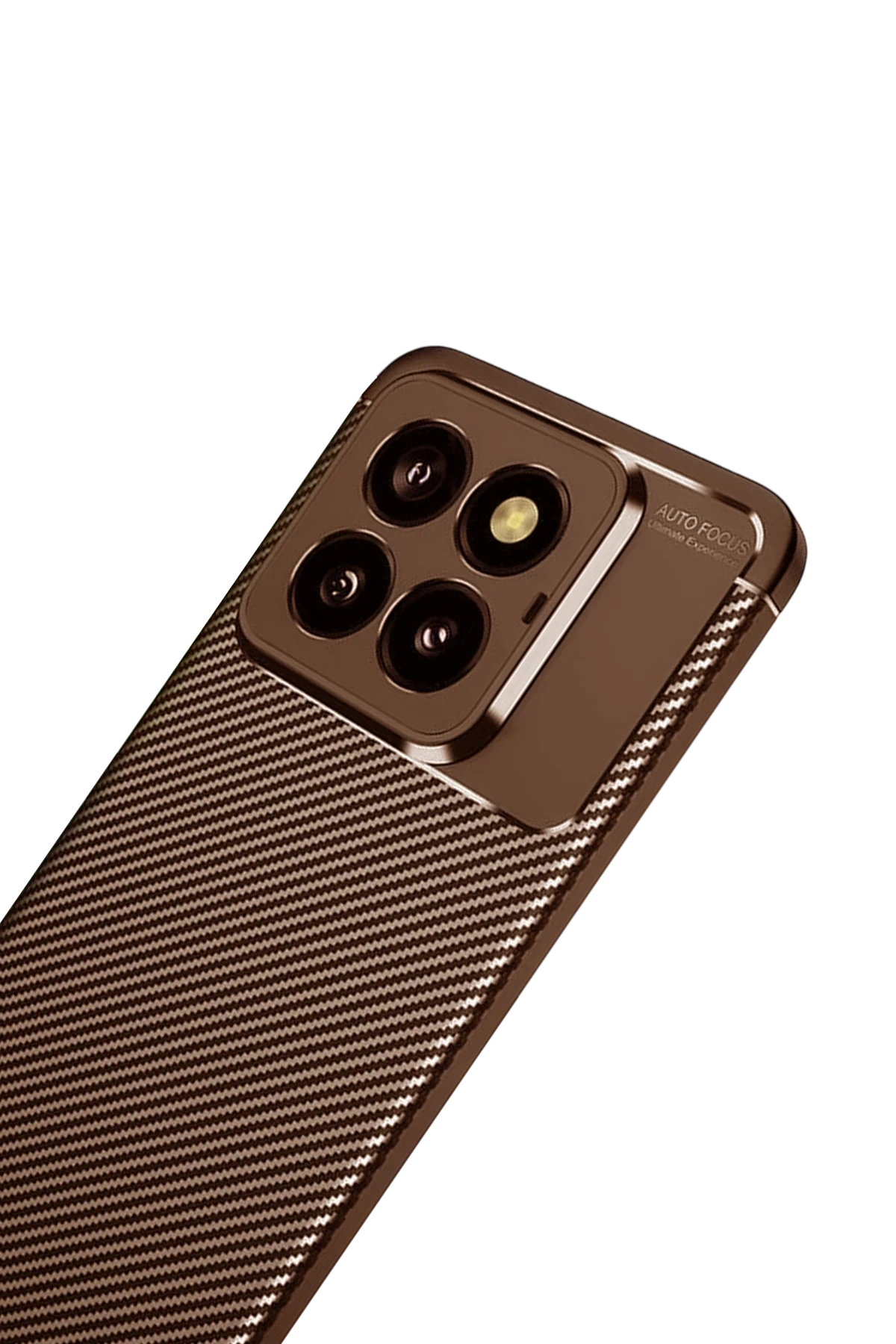 Mi 14T Pro Kılıf Auto Focus Karbon Kapak - Kahverengi