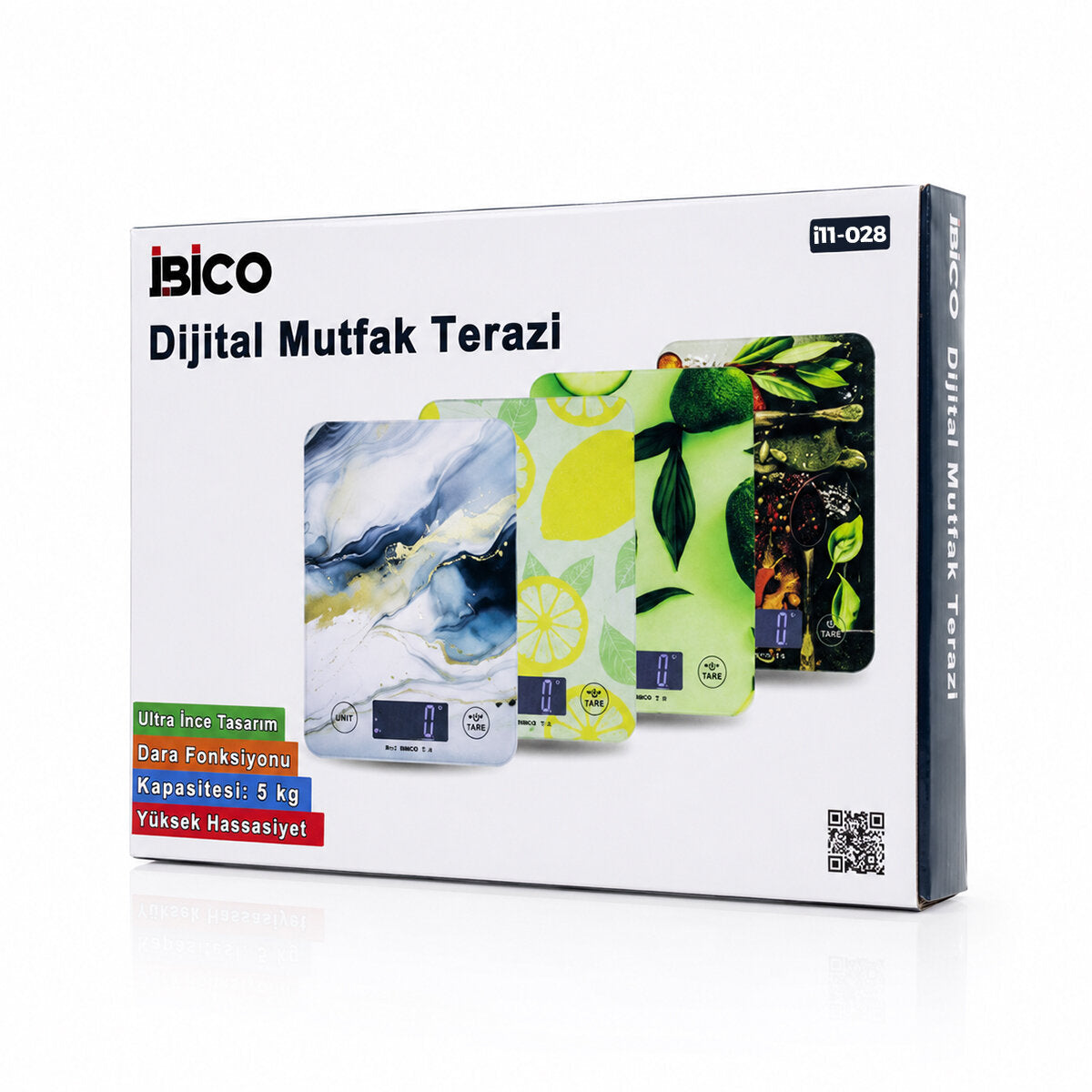 Cam Mutfak Tartısı Terazi Lcd Ekran 5KG/1GR Pilli Gr/oz/ml/ıb Ölçüm İ11-028