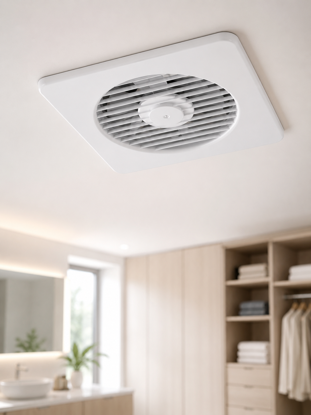 150 mm Havalandırma Aspiratörü 20,8 x 20,8 cm 320 m³/h 20 W Duvar ve Tavan Montajlı Fan