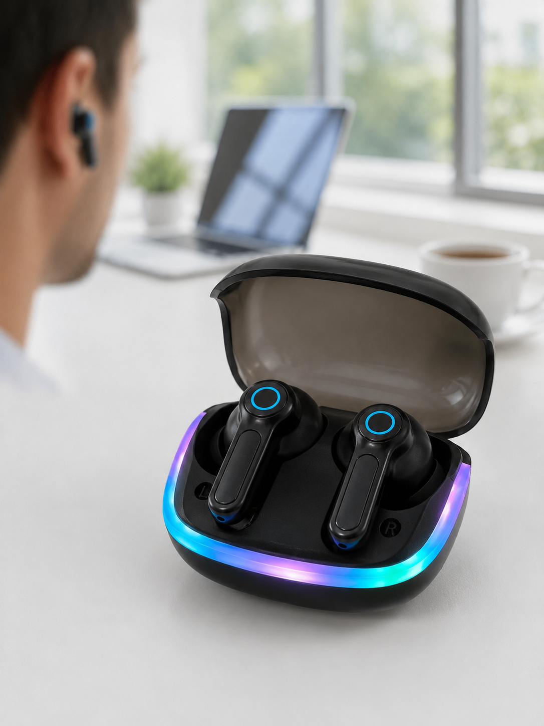 WS Bluetooth Kulaklık Quad ENC HD Voice 500mAh Şarj Kutulu Kablosuz Kulaklık