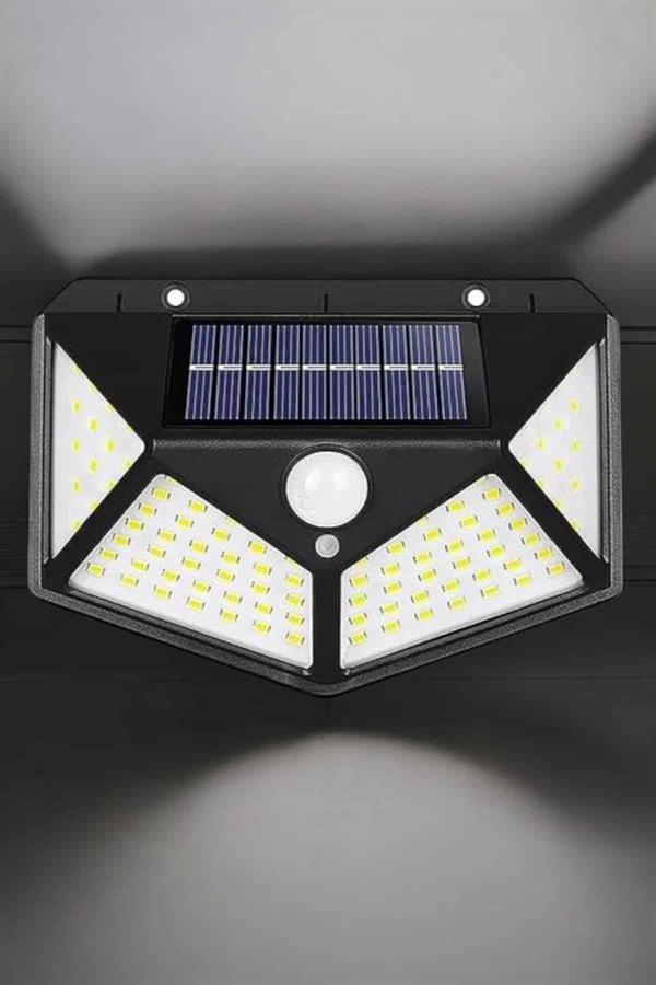 Güneş Enerjili Bahçe Aydınlatma Lambası Solar 100 Led Lamba