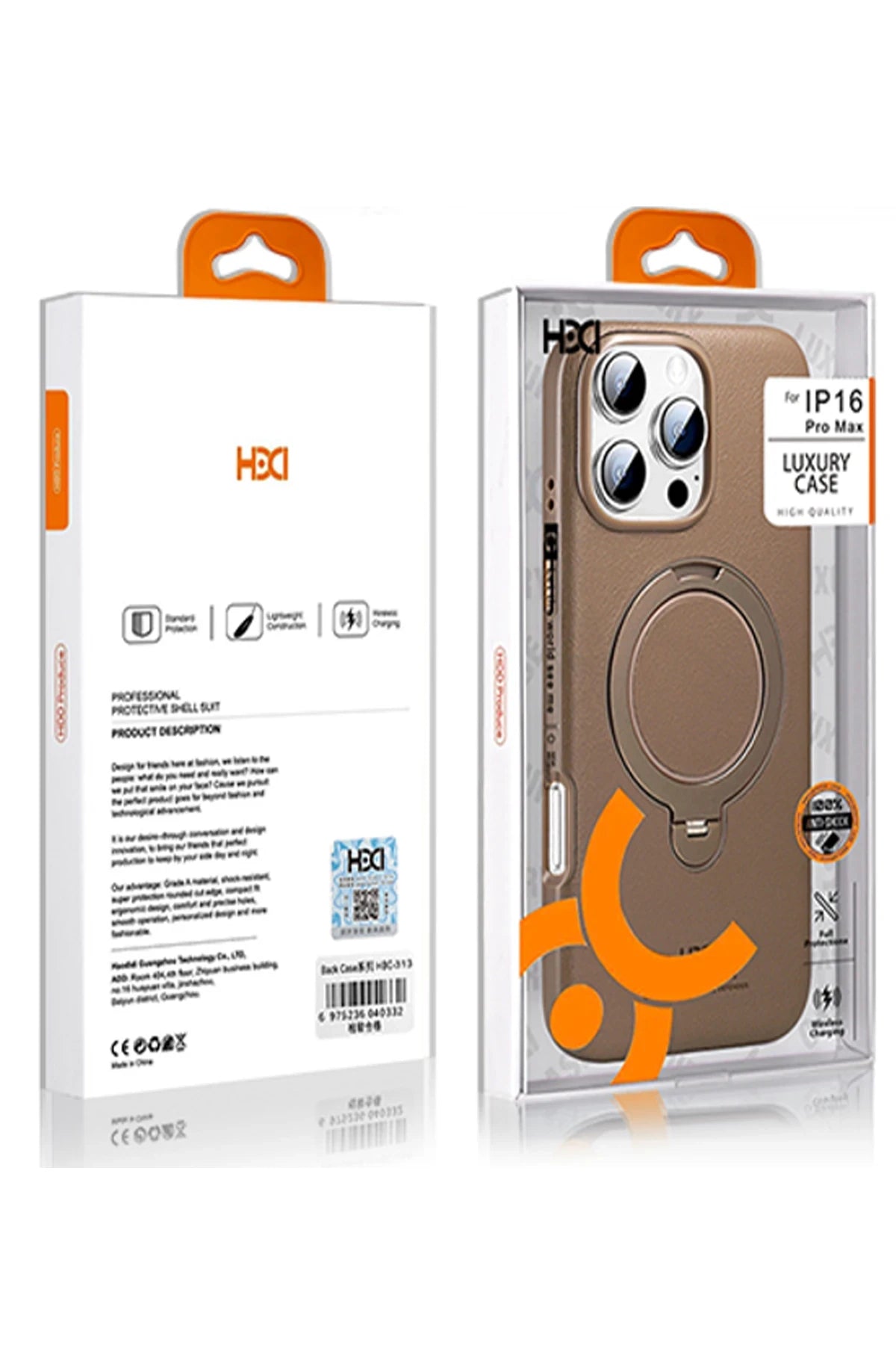 HDD Apple iPhone 15 Pro Max Vapor Deri Magsafe Standlı Kılıf - Siyah