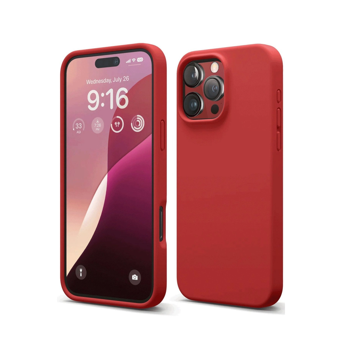 İphone 16 Pro Max Kılıf First Silikon - Kırmızı