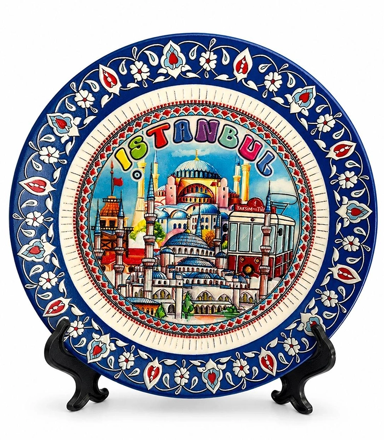 İstanbul Temalı Porselen Dekoratif Tabak 18 Cm Alk5841
