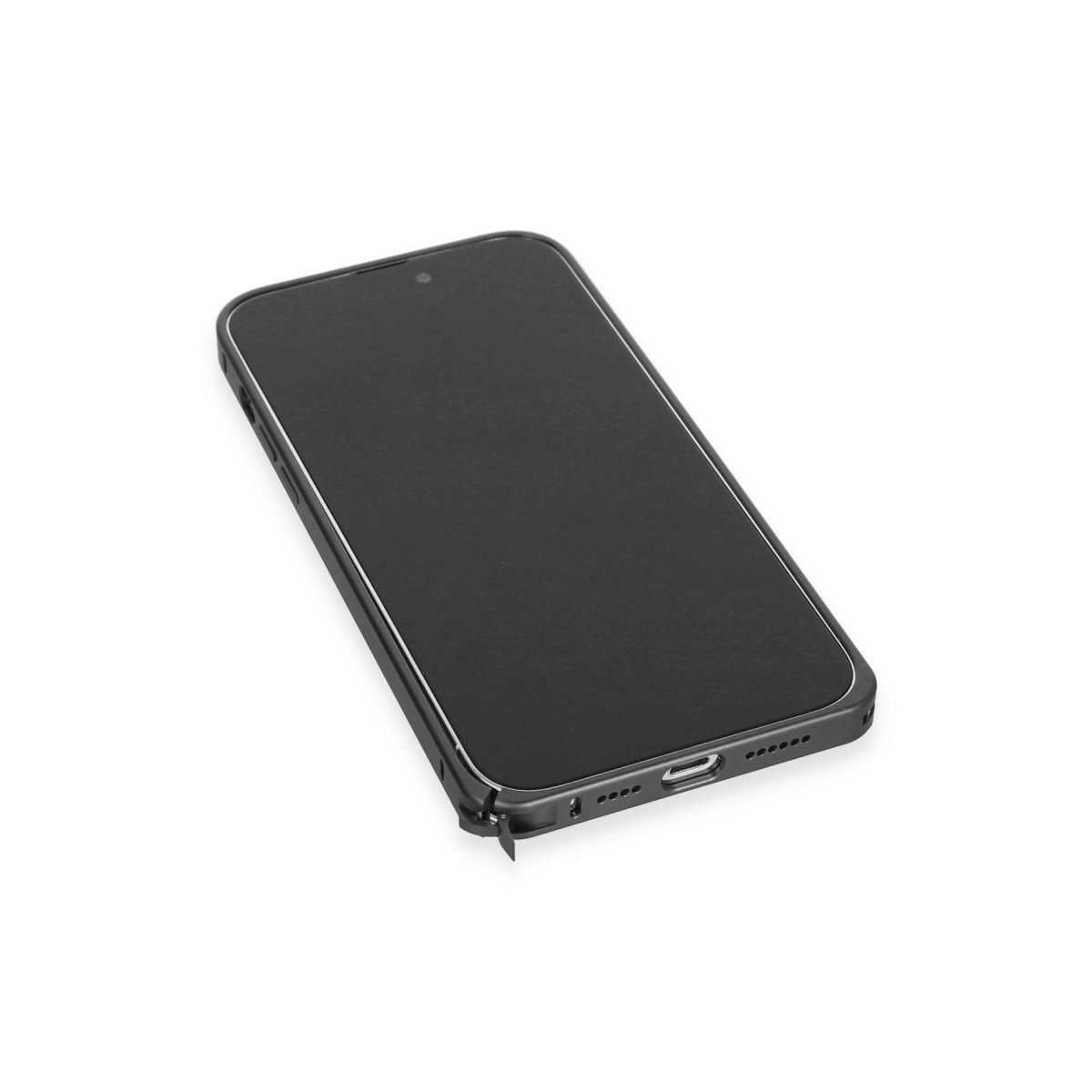 Joko İphone 15 Pro Max Metal Bumper Mat Kapak - Siyah