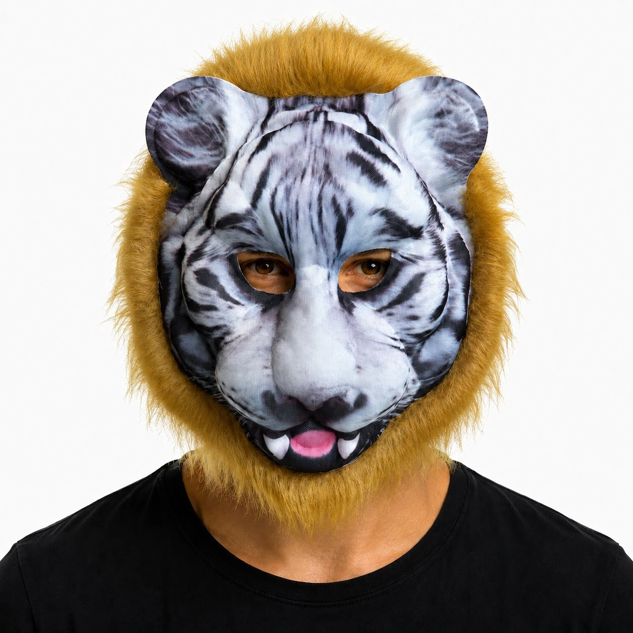 Sarı Yeleli Benekli Leopar Eva Maske