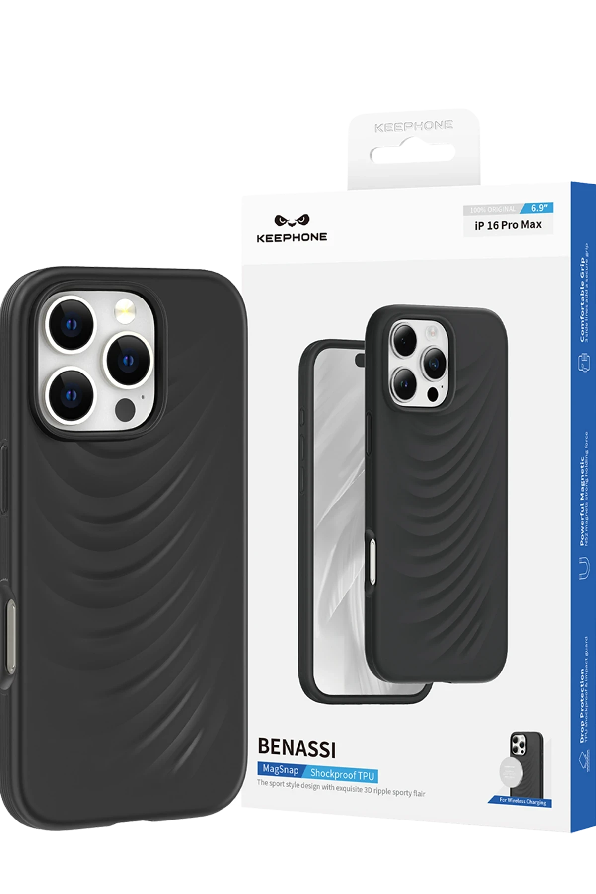 Keephone Apple iPhone 16 Pro Benassi Magsafe Kılıf - Siyah