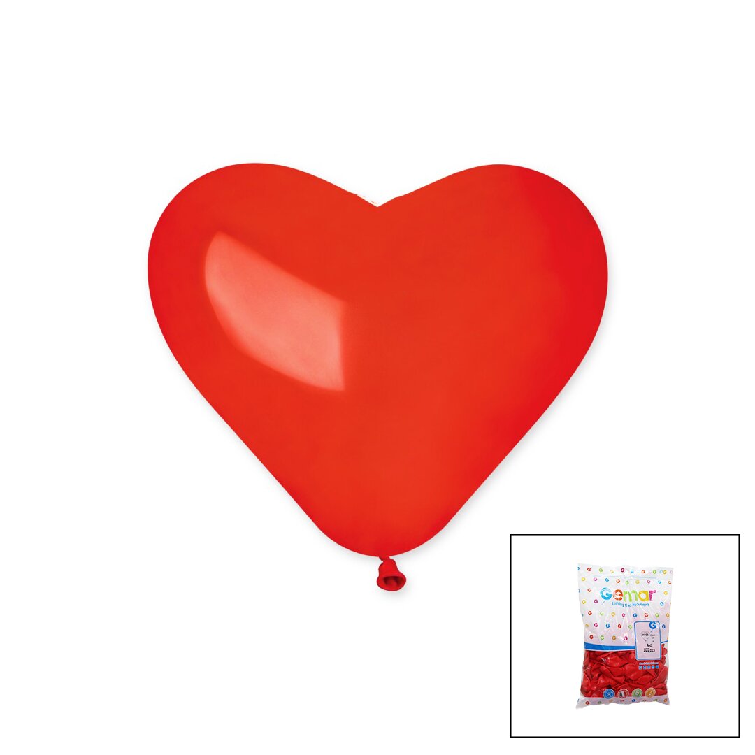 KIRMIZI KALP BALON 10 İNÇ - 25CM - 100PCS (5643)