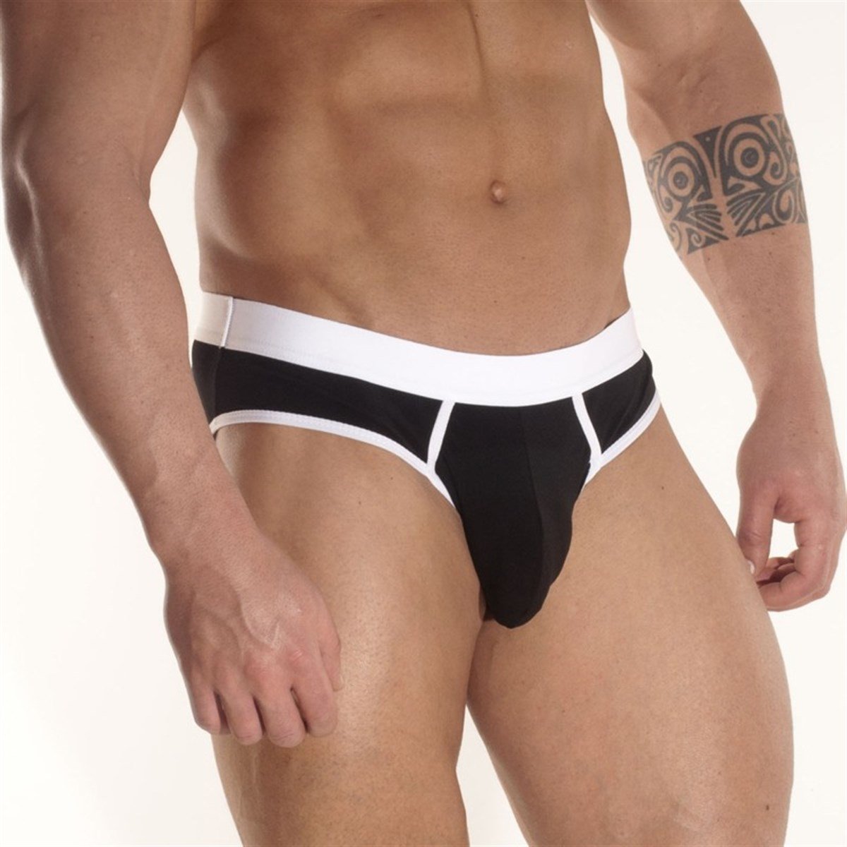 Kontras Biyeli Erkek Slip - Renkli / XS