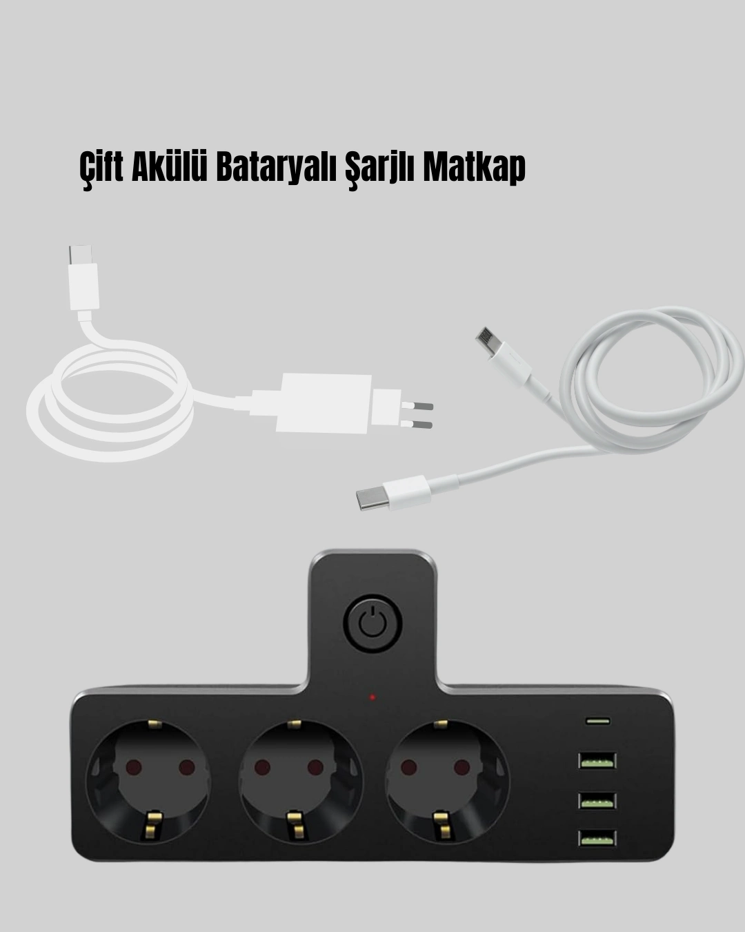Masa Üstü Çoklu Priz Usb Ve Type-c Çıkışlı Güç Dağıtıcı