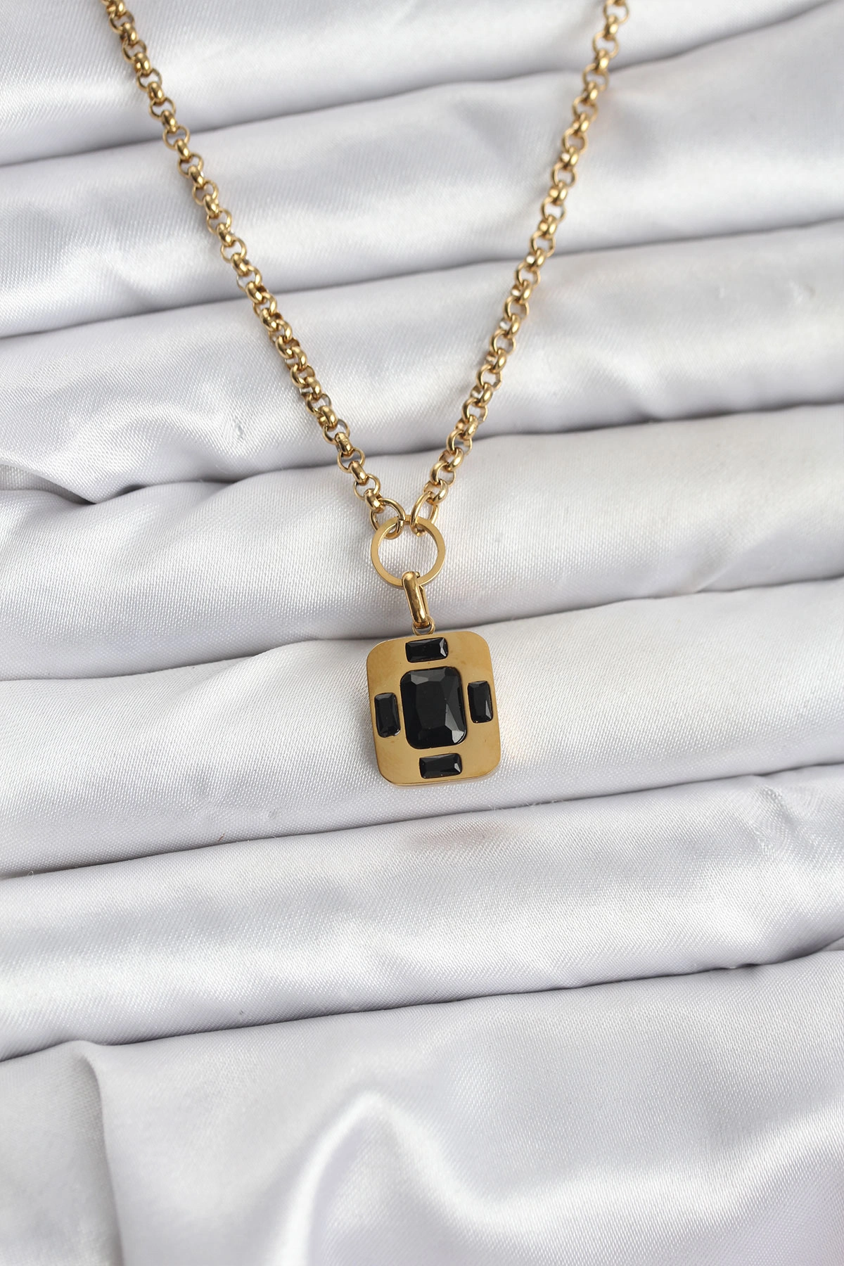 316L Çelik Zincir Gold Renk Vintage Model Kadın Kolye