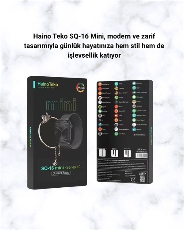 Akıllı Saat SQ-16 Mini Series 10 | Unisex Tasarım, Sağlık ve Spor Takibi