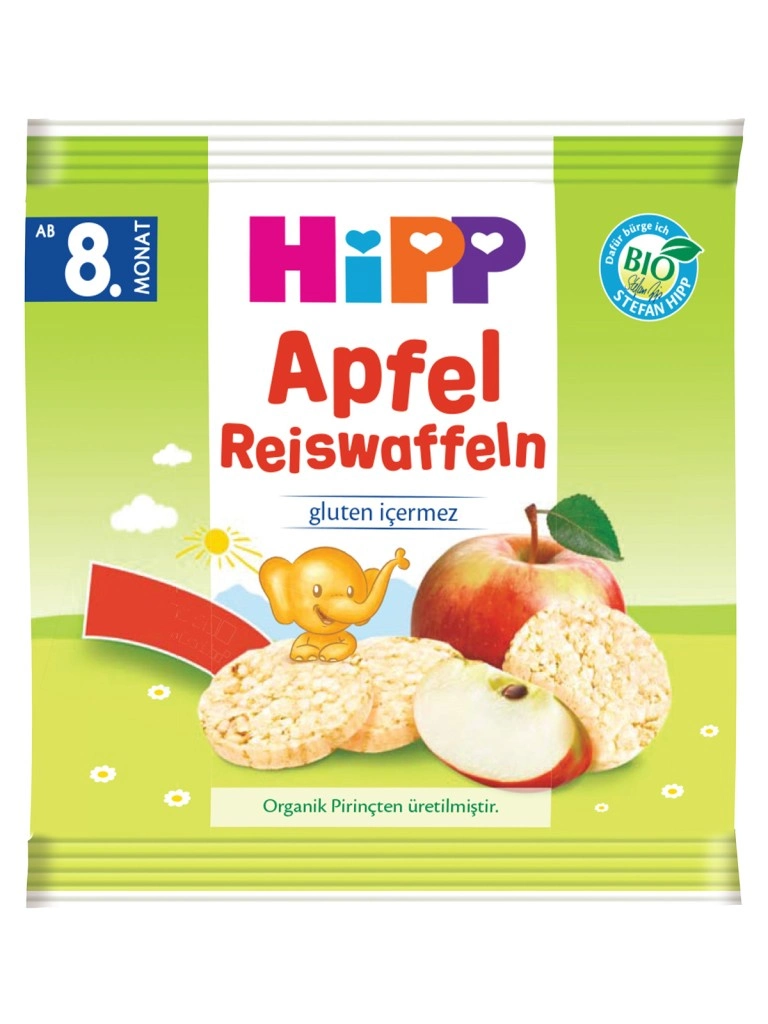 Organik Elmalı Pirinçli Bebek Gofreti 30 Gr