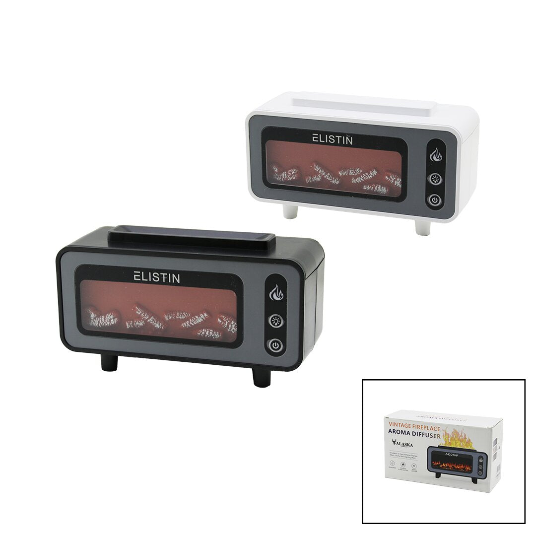 MİNİ ŞÖMİNE 200ML USB ŞARJLI - IŞIKLI HAVA NEMLENDİRİCİ BUHAR MAKİNE - KOKU GİDERİCİ 4.5W (5643)