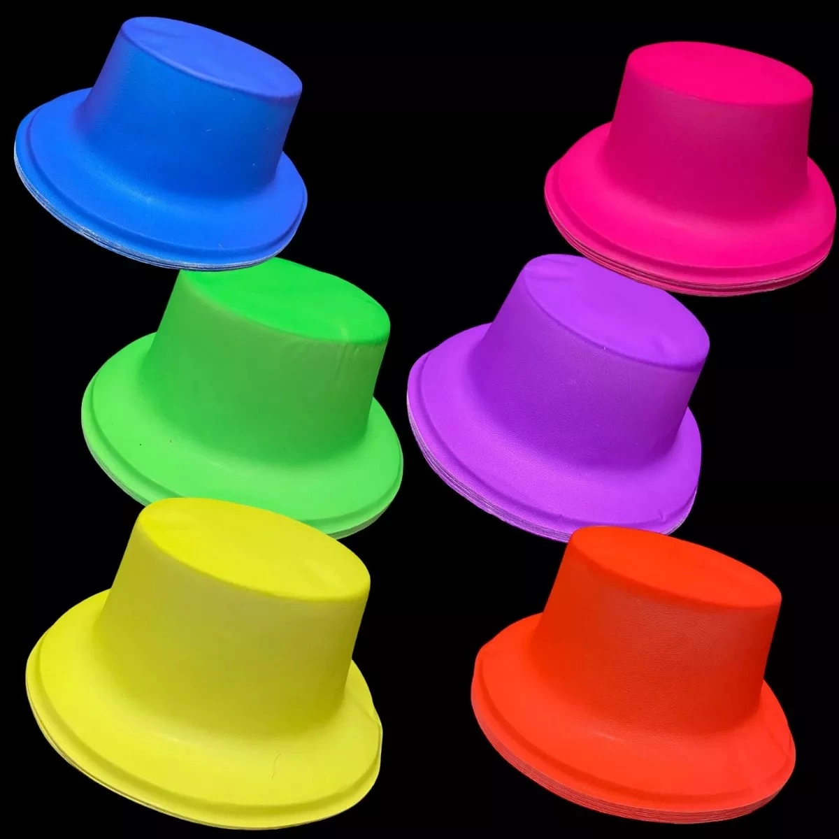 Neon Partisi Sarı Renk Plastik Fötr Şapka
