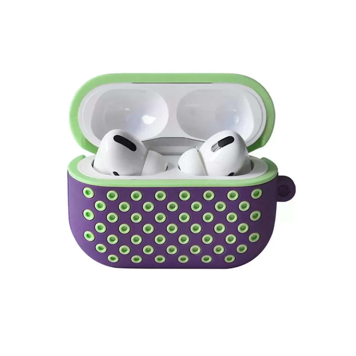 Newface Apple Airpods Pro 2 (2.nesil) Spor Delikli Kılıf - Lila-yeşil