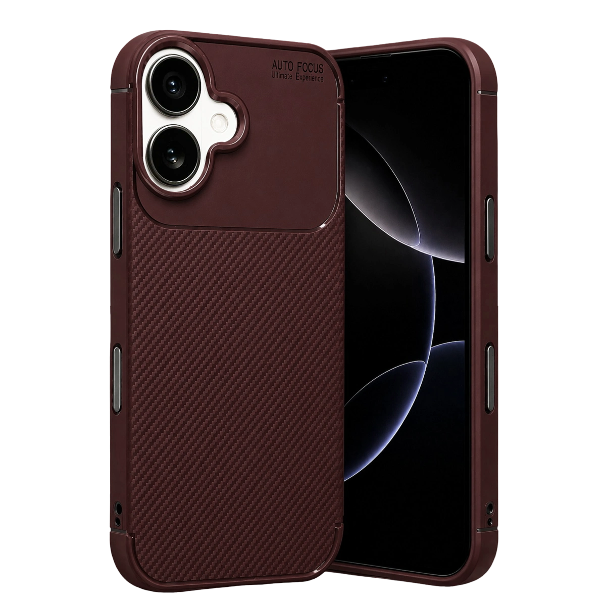 Apple İphone 17 Auto Focus Karbon Kapak - Bordo