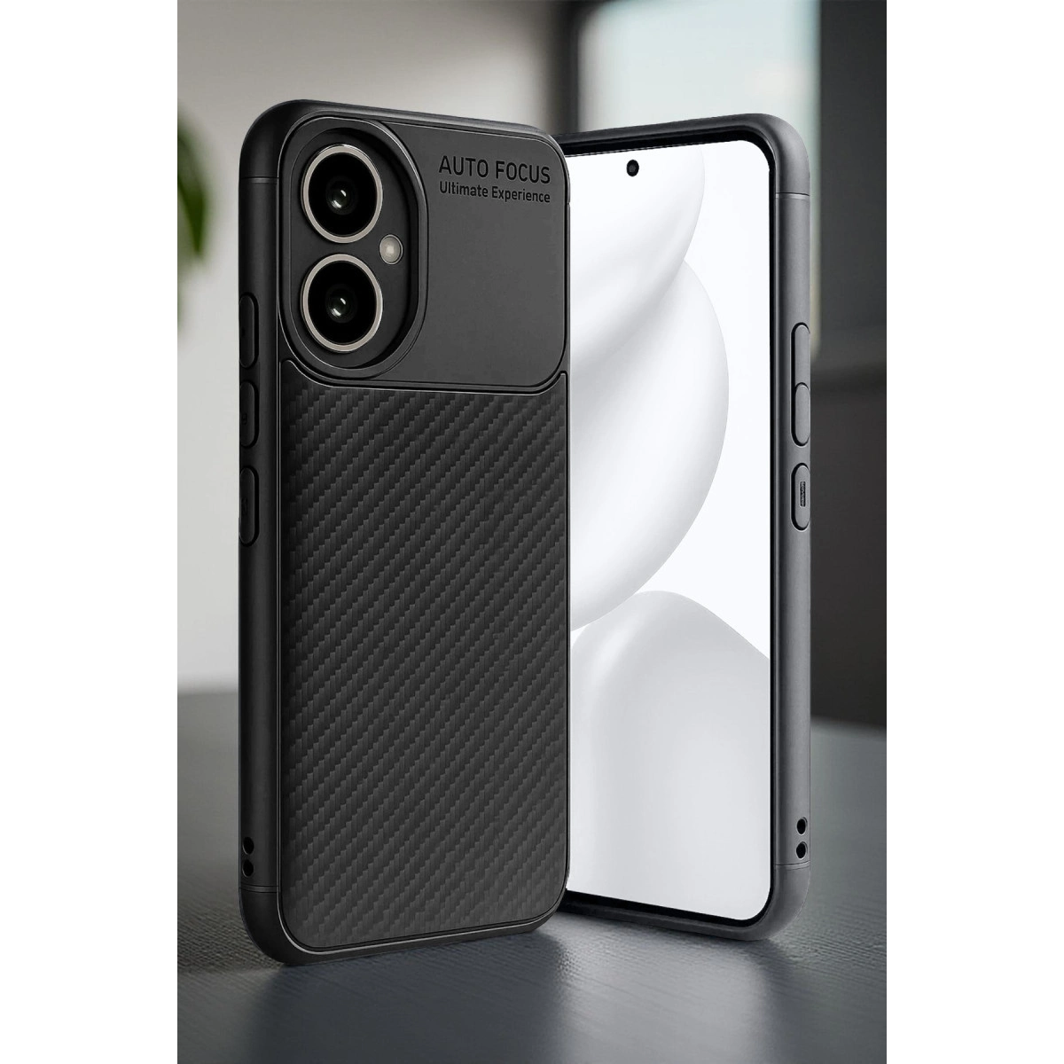 Honor 400 Kılıf Auto Focus Karbon Kapak - Siyah