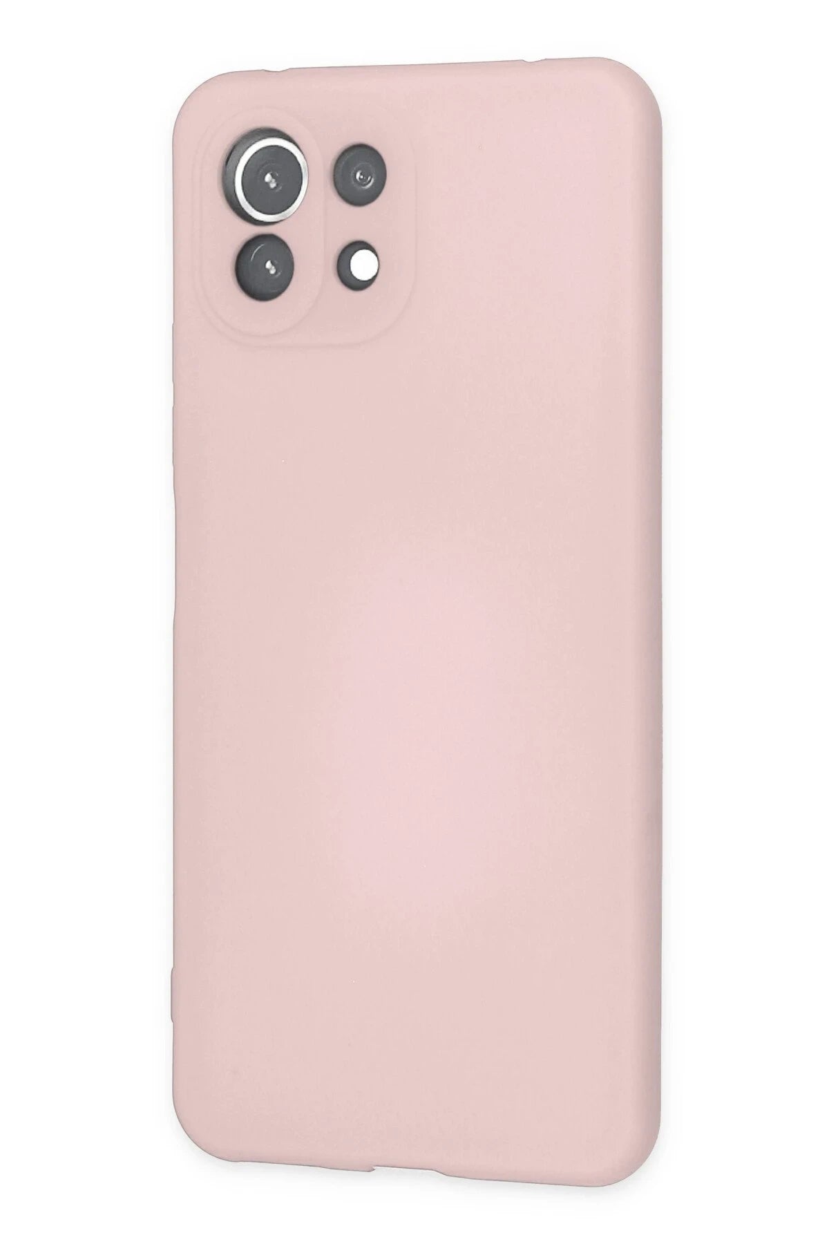Newface Xiaomi Mİ 11 Lite Kılıf Nano içi Kadife Silikon - Pudra