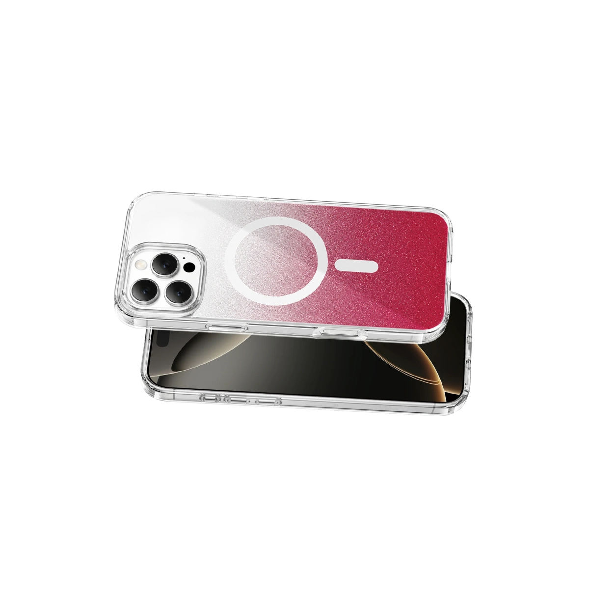Onegif Apple İphone 16 Pro Max Sora Simli Magsafe Kapak - Kırmızı