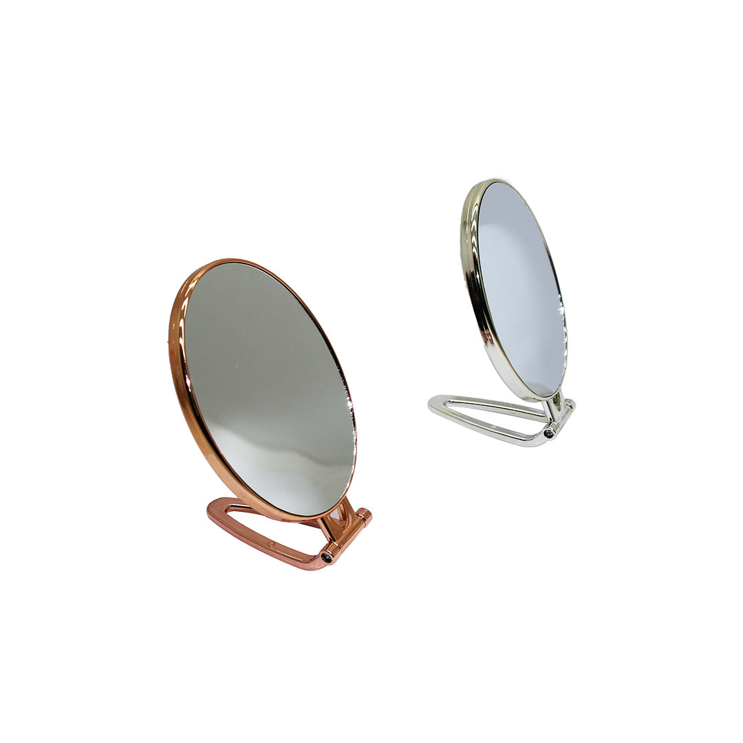 Oval Gold - Gümüş Pls.çerçeve Makyaj Aynası Çift Yönlü
