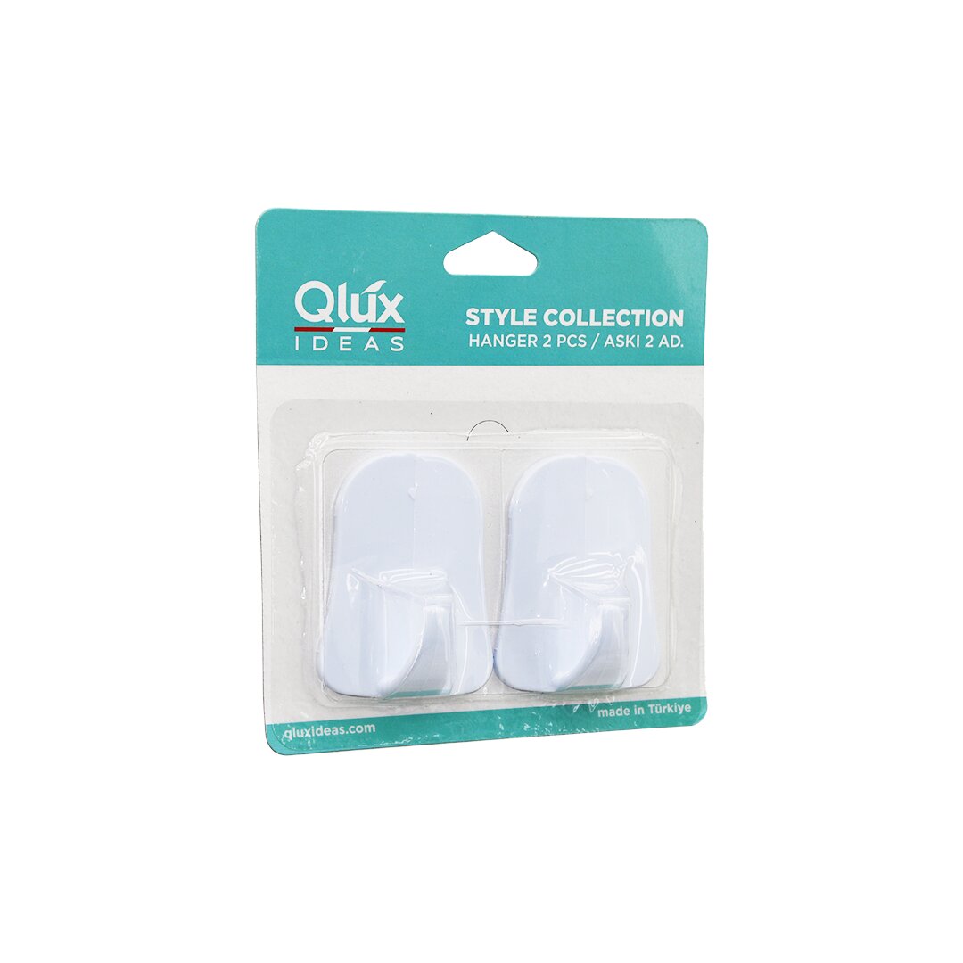 Qlux L-00735 2PCS Opak Beyaz Plastik Askı