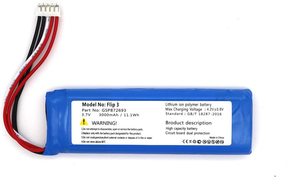 Sertec Flip 3 uyumlu 3.7v 3000 mah Soketli Batarya