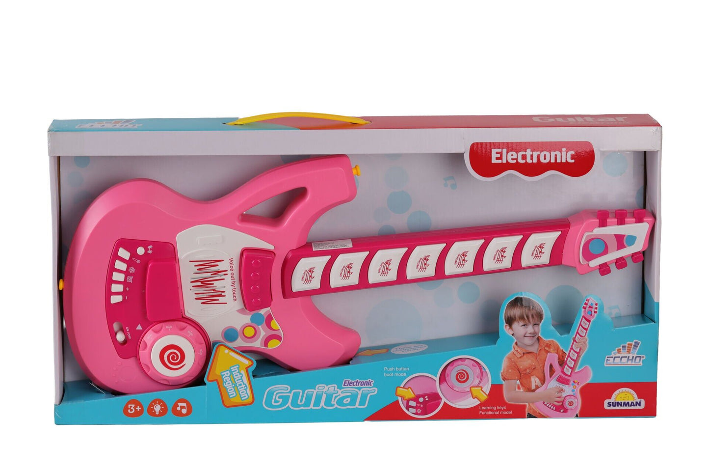 4933 Sun-yfn-ech-gitar Fonk Tuşlu Askılı Pembe Sesli