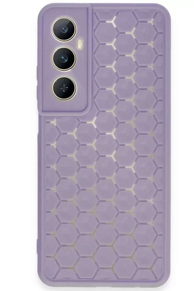 Newface Realme C65 Kılıf Petek Silikon Kapak - Lila