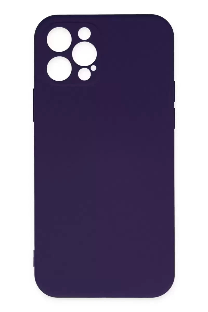 Newface Apple İphone 12 Pro Max Kılıf Nano İçi Kadife Silikon - Mor