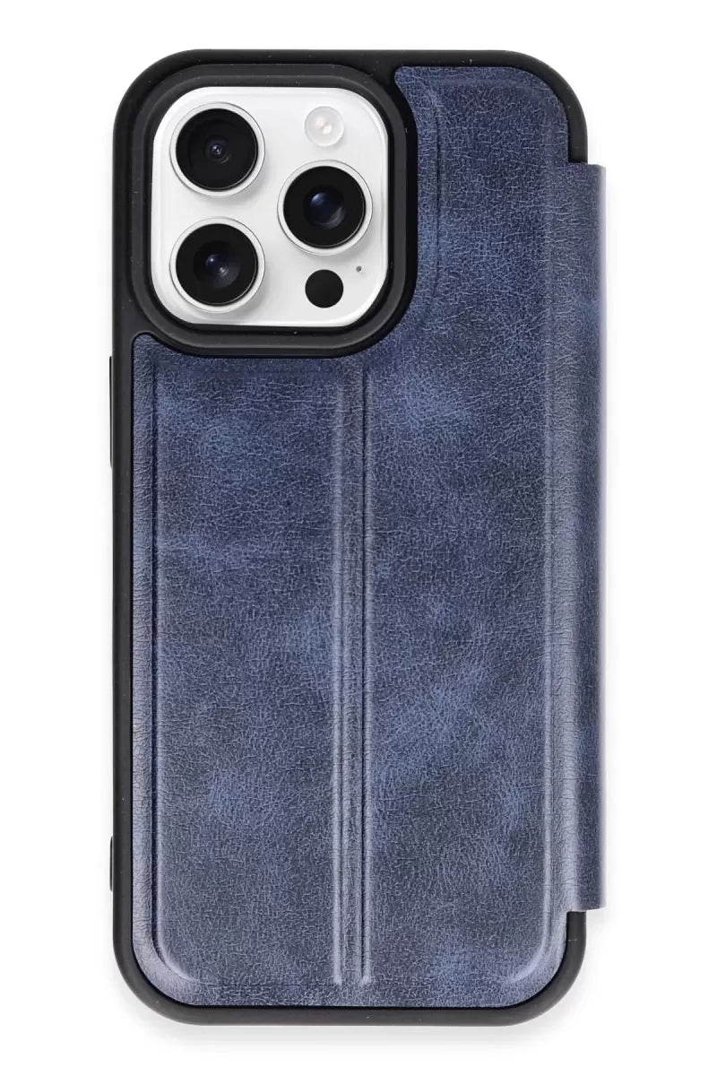 Newface Apple İphone 14 Pro Max Kılıf Flip Cover - Lacivert