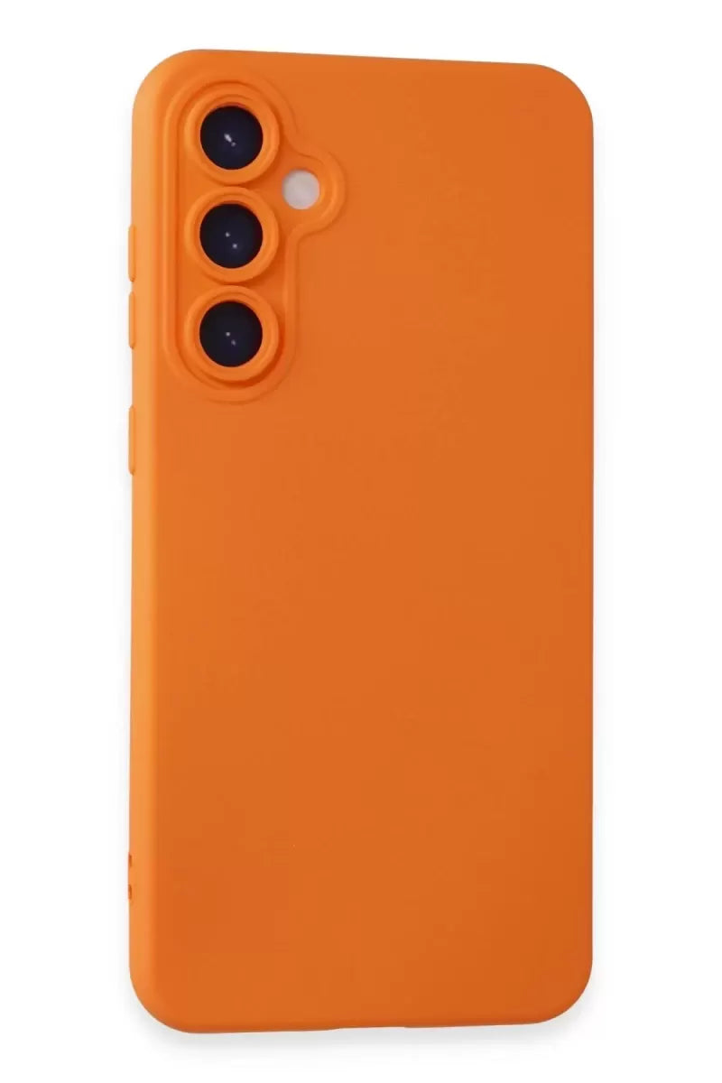 Newface Samsung Galaxy S23 Fe Kılıf Nano İçi Kadife Silikon - Turuncu
