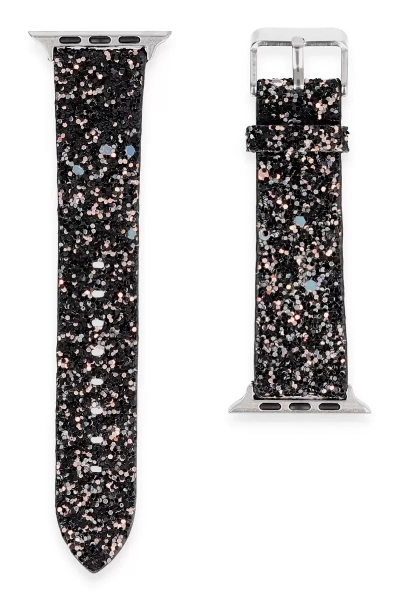 Newface Apple Watch 38mm Starry Taşlı Kordon - Siyah