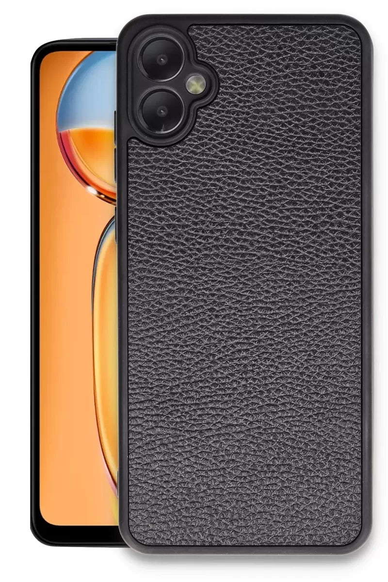 Newface Samsung Galaxy A05 Kılıf Aras Deri Kapak - Siyah