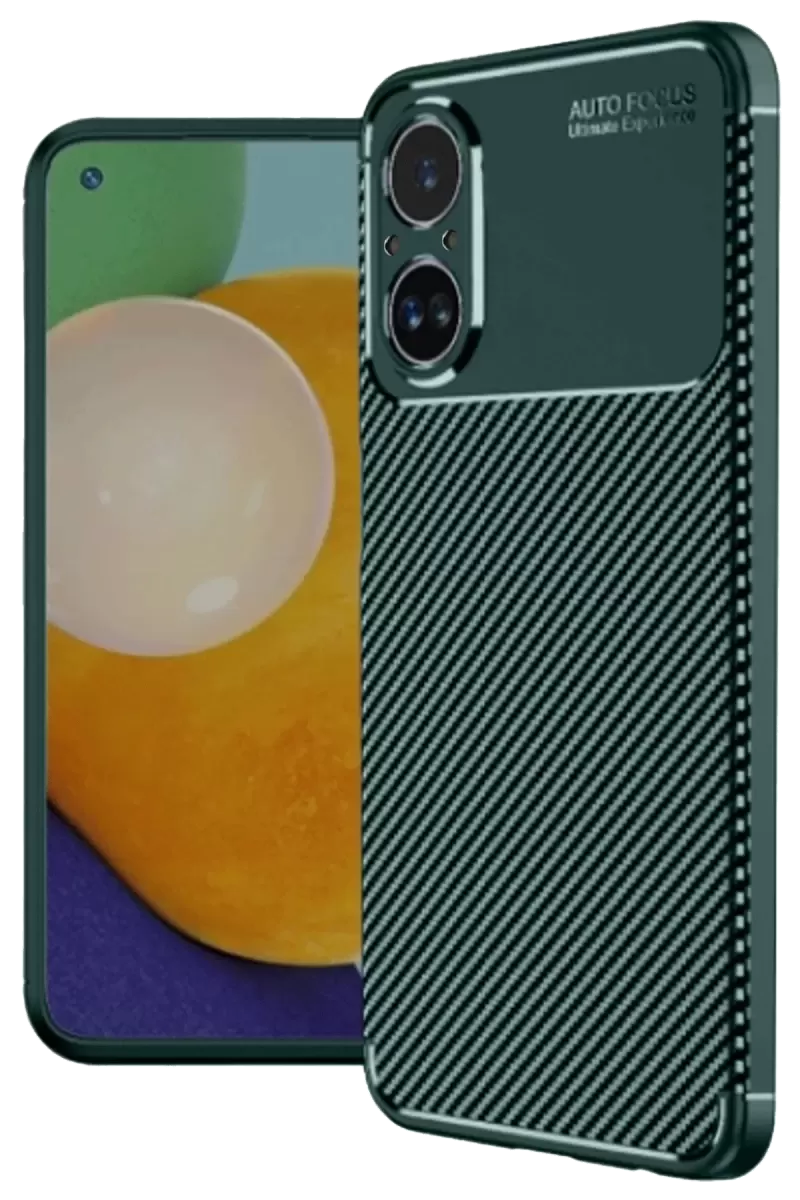 Newface Realme 12 Lite Kılıf Auto Focus Karbon Kapak - Koyu Yeşil