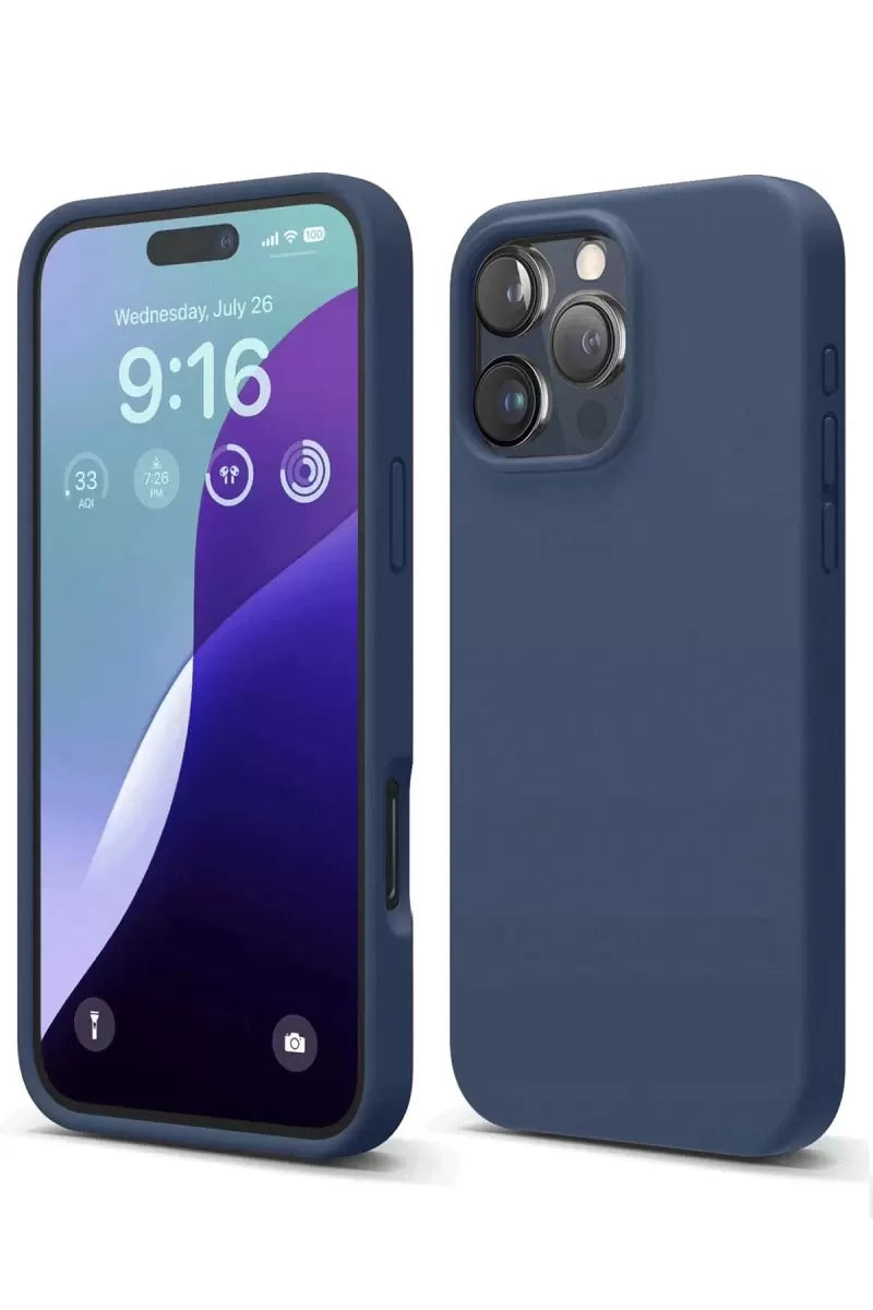 Newface Apple İphone 16 Pro Max Kılıf Nano İçi Kadife Silikon - Lacivert