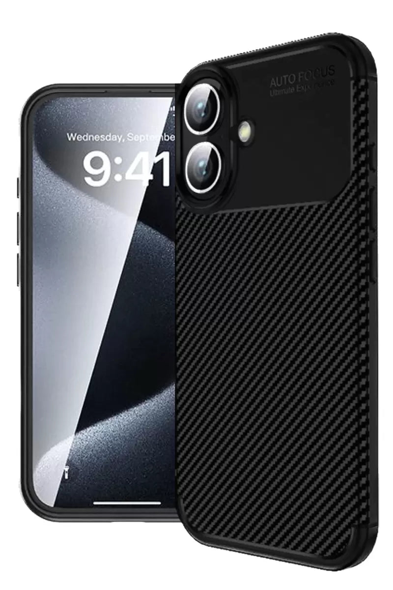 Newface Apple İphone 16 Plus Kılıf Auto Focus Karbon Kapak - Siyah