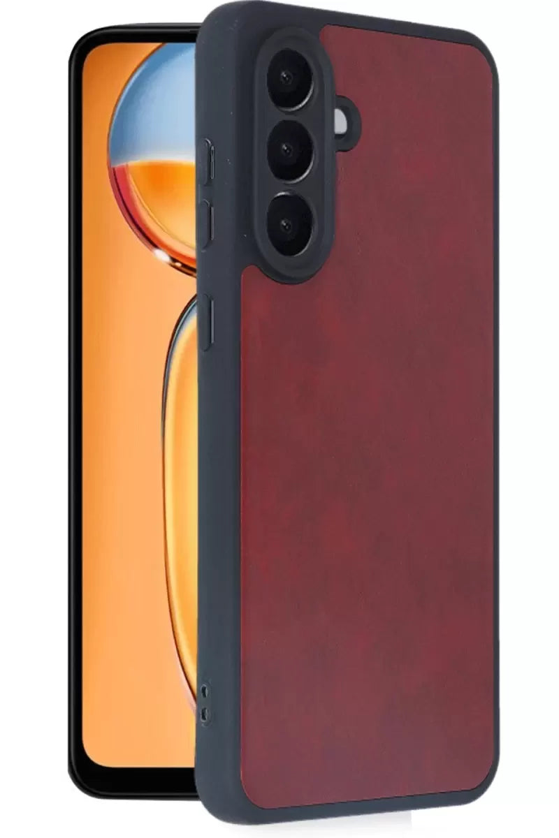 Newface Samsung Galaxy A36 Kılıf Aras Deri Kapak - Bordo